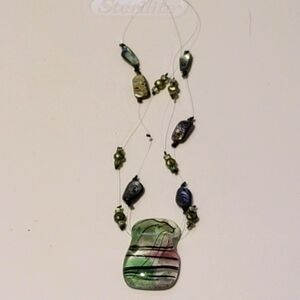 Glass bead multicolored NECKLACE transparent fun